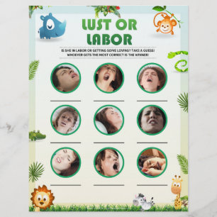 Lust- oder Labour-Baby-Duschspiel [Tierthema] Briefbogen