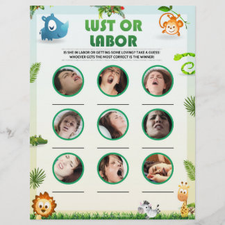 Lust- oder Labour-Baby-Duschspiel [Tierthema] Briefbogen