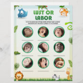 Lust- oder Labour-Baby-Duschspiel [Tierthema] Briefbogen (Vorne/Hinten)