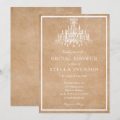 Lüster auf braunem Papier Einladung (Vorne/Hinten)