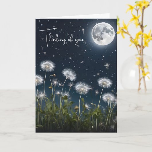 Lüster im Mondlicht denken Sie an Sie Karte (Gelbe Blume)