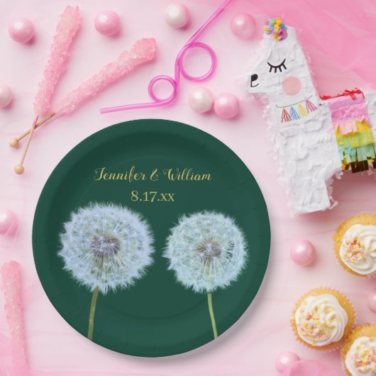 Lüster, Leuchter, grüne Personalisierte Uhren Pappteller (Party)