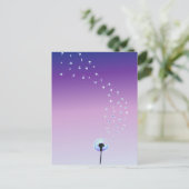 Lüster Samen fliegen im Wind - Lila Postkarte (Stehend Vorderseite)
