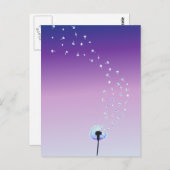 Lüster Samen fliegen im Wind - Lila Postkarte (Vorne/Hinten)