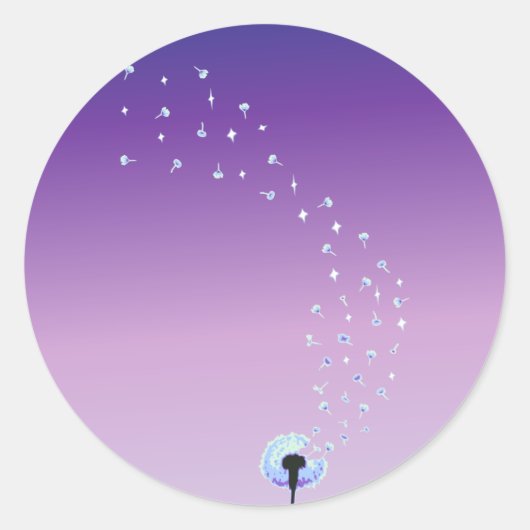 Lüster Samen fliegen im Wind - Lila Runder Aufkleber (Vorderseite)