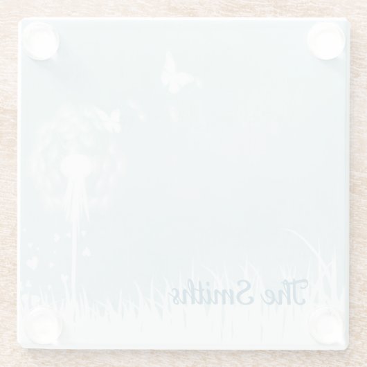 Lüster, Schmetterlinge und blaue Himmel Glasuntersetzer (Rückseite)