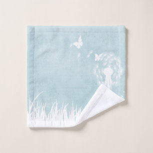 Lüster, Schmetterlinge und Blauer Himmel Badhandtuch Set