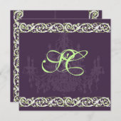 Lüster + Schmiedeeisen + Weinreben Einladung (Vorne/Hinten)