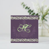 Lüster + Schmiedeeisen + Weinreben Einladung (Stehend Vorderseite)