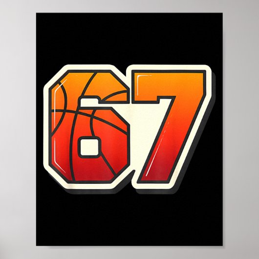 Lustig 67 Meme Basketball Eis Drip Six Seven Poster (Vorne)