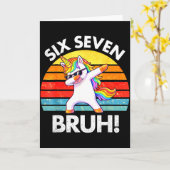 Lustig 67 Meme Dabbing Einhorn Sechs Sieben 6 7 Ki Karte (Gelbe Blume)