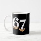 Lustig 67 Meme Hände Slang Gen Alpha Sechs Sieben  Kaffeetasse (Links)