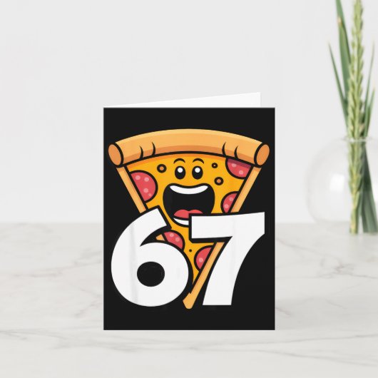 Lustig 67 Meme Sechs Sieben Humor Essen Zza Karte (Vorderseite)