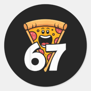 Lustig 67 Meme Sechs Sieben Humor Essen Zza Runder Aufkleber