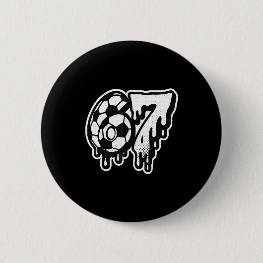 Lustig 67 Meme Slang Fußball Eiscreme Tropfen Sech Button (Vorderseite)