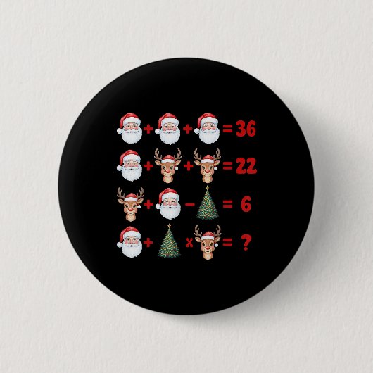 Lustig 67 Meme Weihnachten Mathelehrer Santa Sechs Button (Vorderseite)