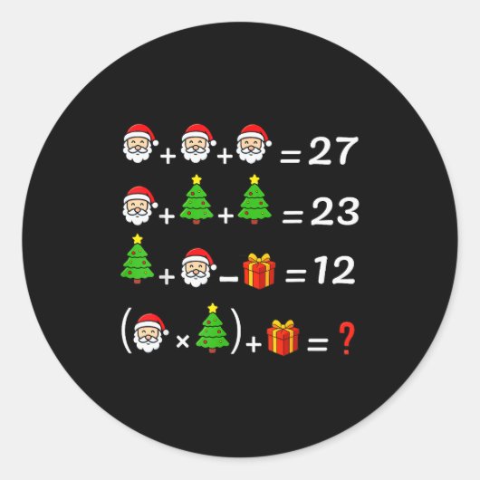 Lustig 67 Meme Weihnachten Mathelehrer Santa Sechs Runder Aufkleber (Vorderseite)
