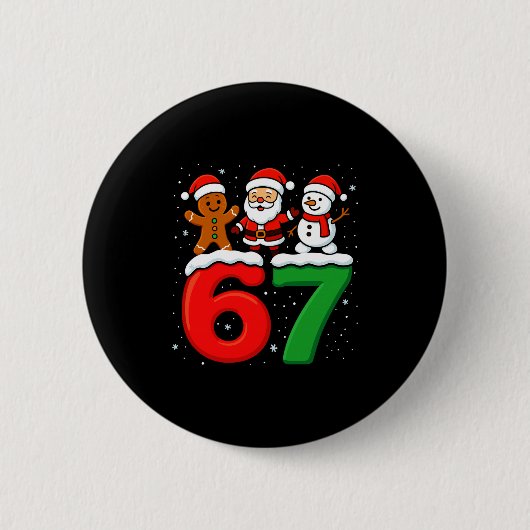Lustig 67 Meme Weihnachten Sechs Sieben Santa Schn Button (Vorderseite)