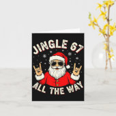 Lustig 67 Rock On Santa Six Seven Trendy Meme Holi Karte (Gelbe Blume)