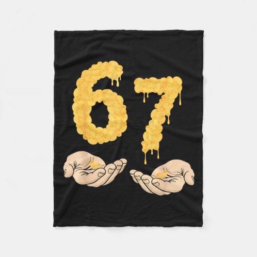 Lustig 67 Sechs Sieben Cheesy Mac &amp; Cheese 6 7 Fleecedecke (Vorderseite)