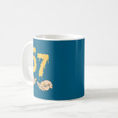 Lustig 67 Sechs Sieben Cheesy Mac &amp; Cheese 6 7 Kaffeetasse (Vorderseite Links)