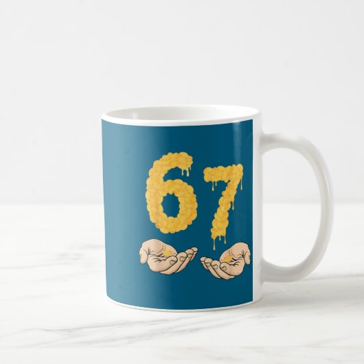 Lustig 67 Sechs Sieben Cheesy Mac &amp; Cheese 6 7 Kaffeetasse (Rechts)