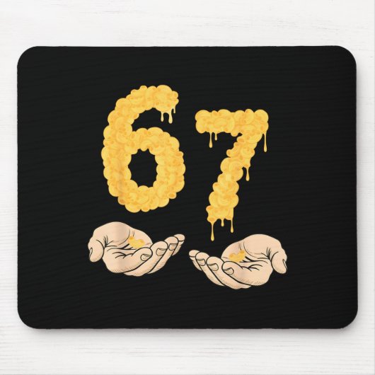 Lustig 67 Sechs Sieben Cheesy Mac & Cheese 6 7 Mousepad (Vorne)