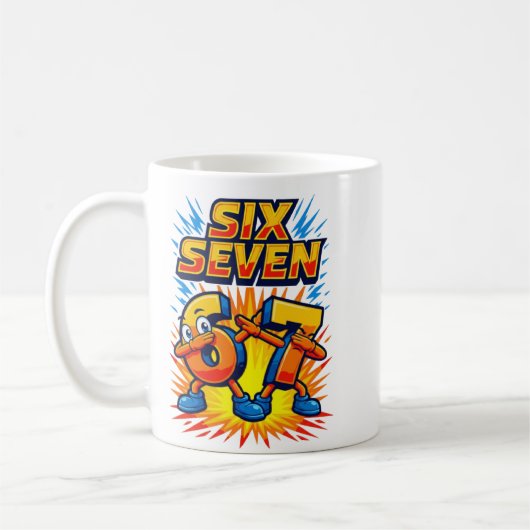 Lustig 67 Sechs Sieben Dab Italienischer Brainrot Kaffeetasse (Links)