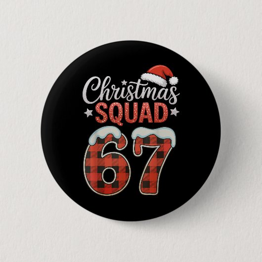 Lustig 67 Sechs Sieben Meme Brainrot 67 Weihnachte Button (Vorderseite)