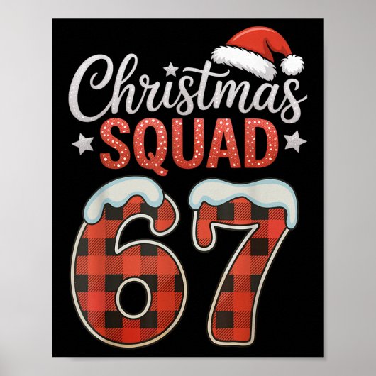 Lustig 67 Sechs Sieben Meme Brainrot 67 Weihnachte Poster (Vorne)