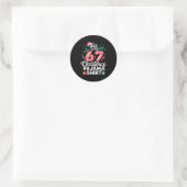 Lustig 67 Sechs Sieben Meme Brainrot Peinlich Weih Runder Aufkleber (Tasche)