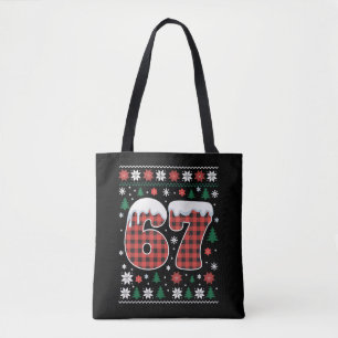 Lustig 67 Sechs Sieben Meme Cringe Weihnachten Rot Tasche