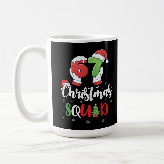 Lustig 67 Six Seven Brianrot Weihnachts-Team Kaffeetasse (Links)