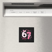 Lustig 67 Süß Sechs Sieben Meme Nk Herzen Bogen Va Magnet (In Situ (Geschirrspüler))