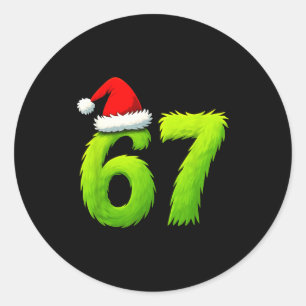 Lustig 67 Weihnachten Six Seven Meme 6 7 Teenager Runder Aufkleber