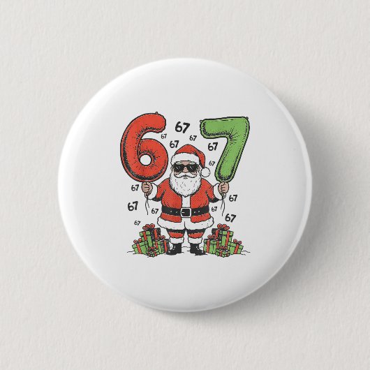Lustig 67 Weihnachtsmann Sechs Sieben Weihnachten Button (Vorderseite)