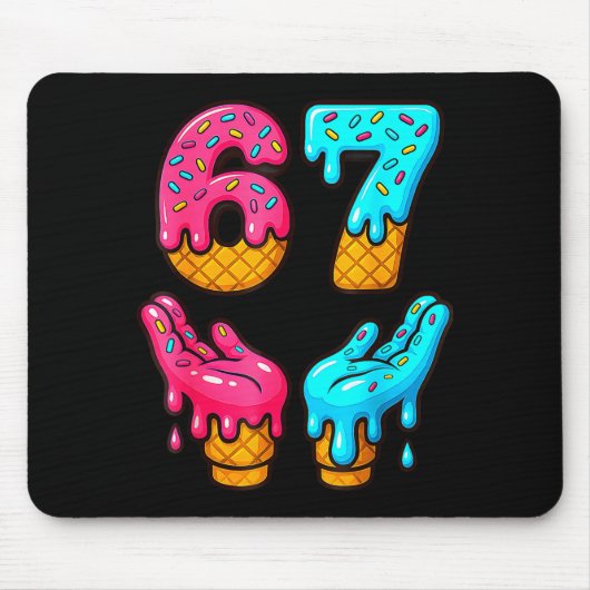 Lustig 6 7 67 Sechs Sieben Meme  Mousepad (Vorne)