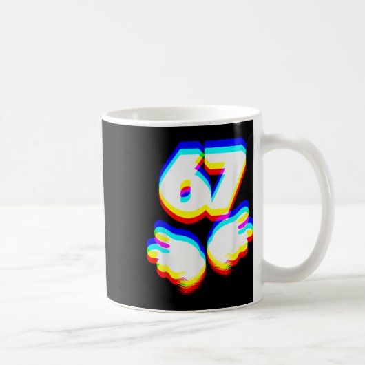 Lustig 6 7 Meme Gen Alpha Slang Sechs Sieben Edm F Kaffeetasse (Rechts)