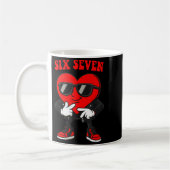 Lustig 6 7 Meme Herz Gen Alpha Sechs Sieben 67 Val Kaffeetasse (Links)