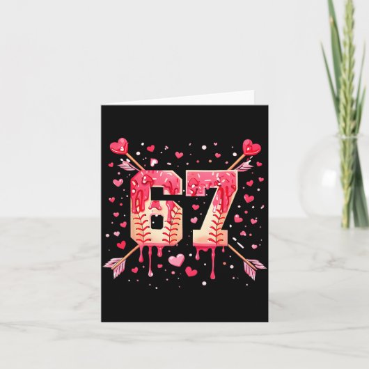 Lustig 6 7 Schmelzende Zahl Pfeil Baseball Drip Va Karte (Vorderseite)