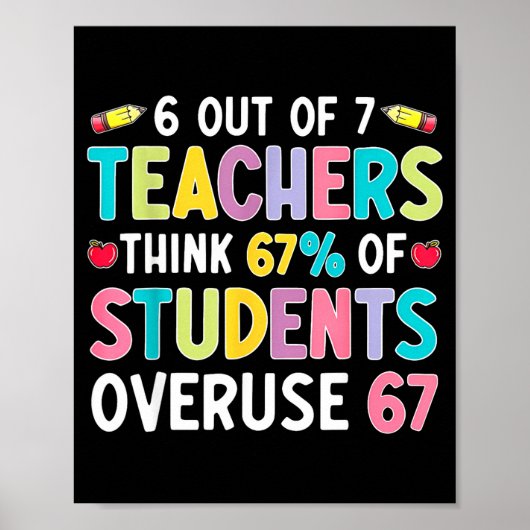 Lustig 6 von 7 Lehrer denken 67% der Schüler übert Poster (Vorne)