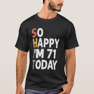 lustig 72 Jahre alt Geburtstag Vintag so glücklich T-Shirt