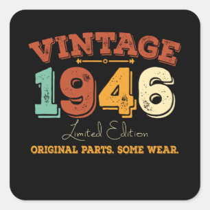 Lustig 79 Jahre alt 1946 Vintage 79. Geburtstagsge Quadratischer Aufkleber