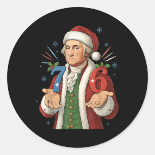 Lustig 7-6 6-7 George Washington Santa 67 Meme Chr Runder Aufkleber