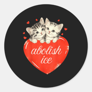 Lustig Abschaffen Eis, süße Katze Valentinstag Fra Runder Aufkleber