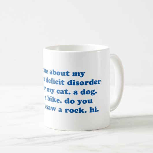 Lustig ADDIEREN Sie ADHD Zitat - Blaupause Kaffeetasse (VorderseiteRechts)