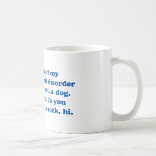 Lustig ADDIEREN Sie ADHD Zitat - Blaupause Kaffeetasse (Rechts)