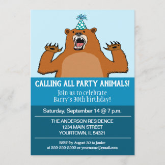 Lustig, alle Party-Tiere nennend Geburtstag Einladung