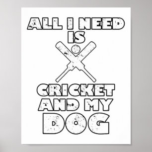 Lustig Alles was ich brauche ist Cricket und mein Poster