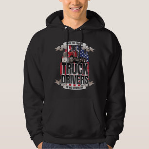 Lustig, als Gott LKW-Fahrer-amerikanische Flagge Hoodie
